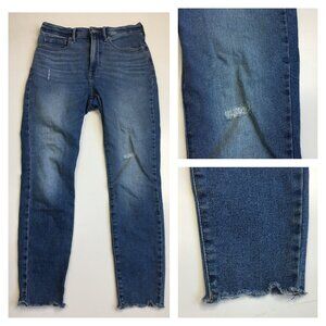 EVERLANE Ankle Medium/Light Wash Distressed The High Rise Skinny Jeans